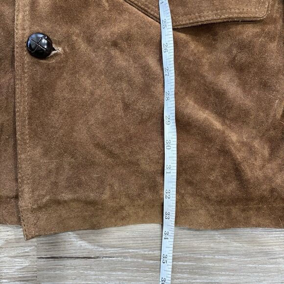 Wilsons Leather Jacket Mens Size XL Vintage USA Suede Sherpa Brown 4 Button - Picture 3 of 7